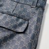 Straight-Leg Logo-Jacquard Coated Cargo Jeans - CU