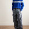 Straight-Leg Logo-Jacquard Coated Cargo Jeans - OU