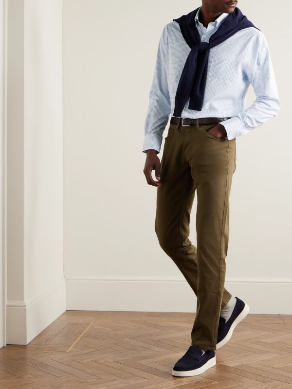 Hanford Button-Down Collar Checked Twill Shirt - OU Hanford Button-Down Collar Checked Twill Shirt - OU
