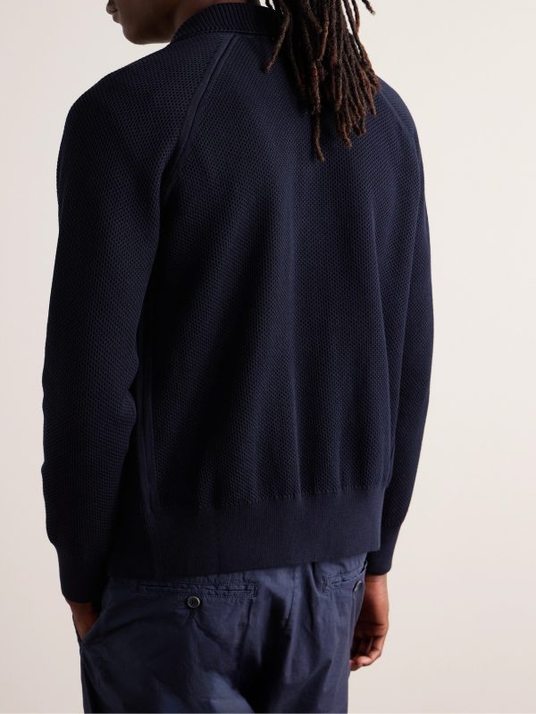 Honeycomb-Knit Cotton Overshirt - BK Honeycomb-Knit Cotton Overshirt - BK