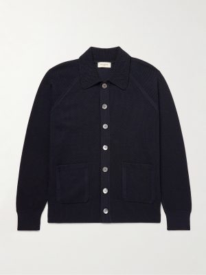 Honeycomb-Knit Cotton Overshirt