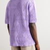 Camp-Collar Crocheted Linen and Cotton-Blend Shirt - BK Camp-Collar Crocheted Linen and Cotton-Blend Shirt - BK