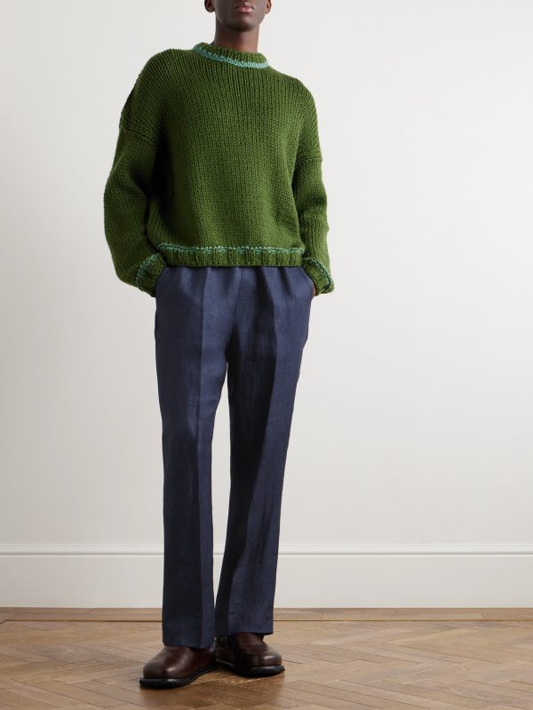 Straight-Leg Linen Trousers - OU Straight-Leg Linen Trousers - OU