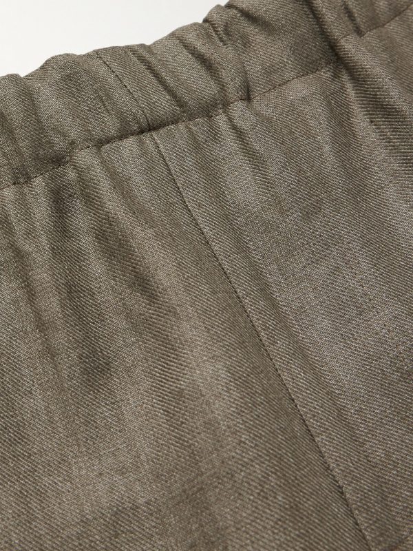 Tapered Linen-Twill Bermuda Shorts - E1 Tapered Linen-Twill Bermuda Shorts - E1
