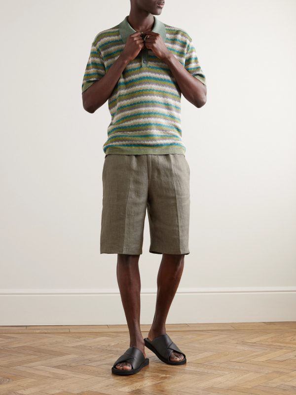 Tapered Linen-Twill Bermuda Shorts - OU Tapered Linen-Twill Bermuda Shorts - OU