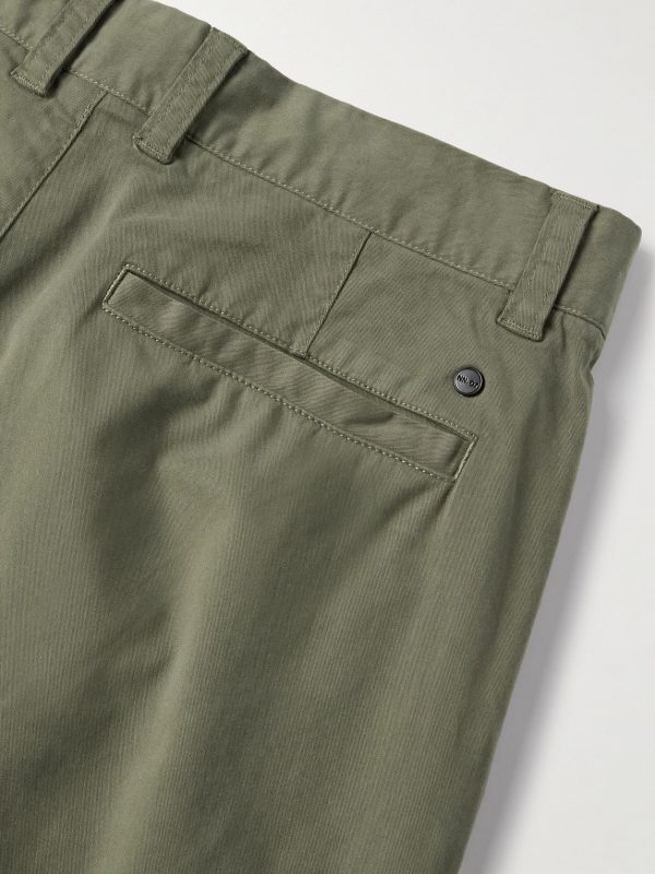 Crown 1090 Straight-Leg Brushed Organic Cotton-Blend Twill Shorts - CU