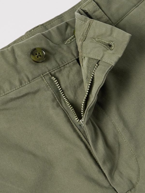 Crown 1090 Straight-Leg Brushed Organic Cotton-Blend Twill Shorts - E1