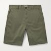 Crown 1090 Straight-Leg Brushed Organic Cotton-Blend Twill Shorts