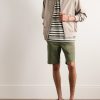Crown 1090 Straight-Leg Brushed Organic Cotton-Blend Twill Shorts - OU