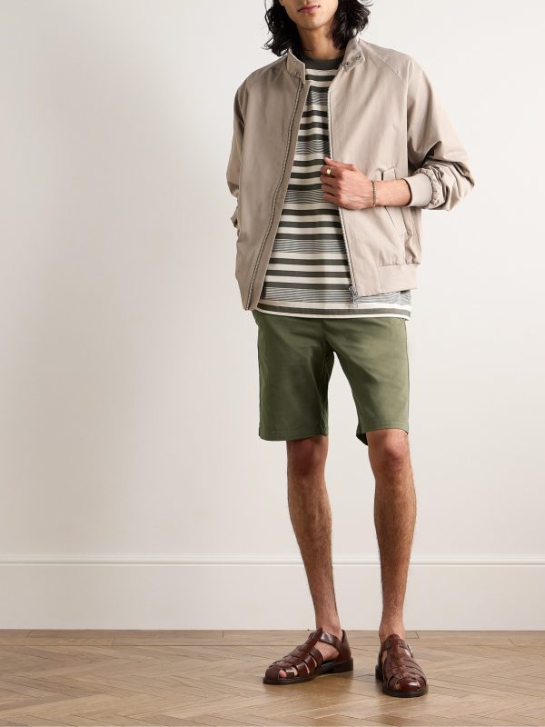 Crown 1090 Straight-Leg Brushed Organic Cotton-Blend Twill Shorts - OU