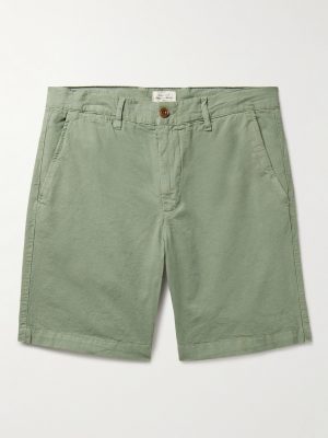 Byron Slim-Fit Straight-Leg Garment-Dyed Cotton and Linen-Blend Shorts