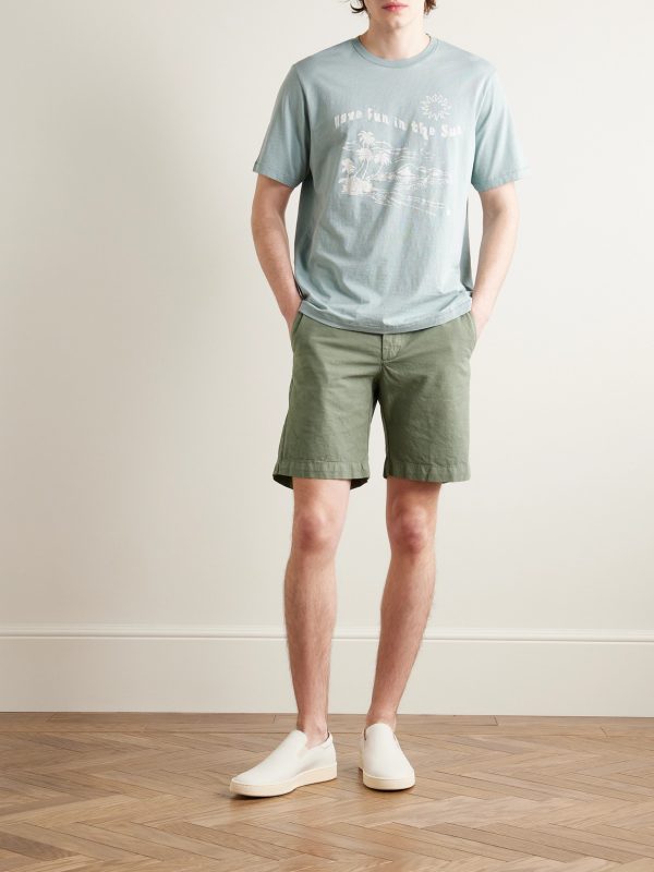 Byron Slim-Fit Straight-Leg Garment-Dyed Cotton and Linen-Blend Shorts - OU Byron Slim-Fit Straight-Leg Garment-Dyed Cotton and Linen-Blend Shorts - OU