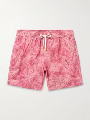 Straight-Leg Mid-Length Paisley-Print Recycled Swim Shorts