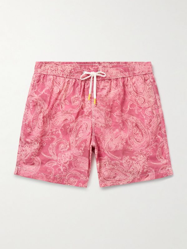 Straight-Leg Mid-Length Paisley-Print Recycled Swim Shorts Straight-Leg Mid-Length Paisley-Print Recycled Swim Shorts