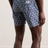 Straight-Leg Mid-Length Printed Swim Shorts - BK Straight-Leg Mid-Length Printed Swim Shorts - BK