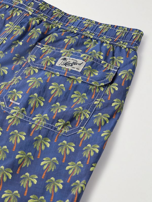 Straight-Leg Mid-Length Printed Swim Shorts - CU Straight-Leg Mid-Length Printed Swim Shorts - CU