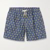 Straight-Leg Mid-Length Printed Swim Shorts Straight-Leg Mid-Length Printed Swim Shorts