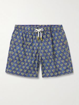 Straight-Leg Mid-Length Printed Swim Shorts