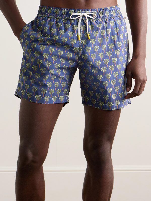 Straight-Leg Mid-Length Printed Swim Shorts - OU Straight-Leg Mid-Length Printed Swim Shorts - OU