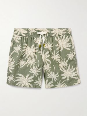 Straight-Leg Mid-Length Printed Recycled Swim Shorts
