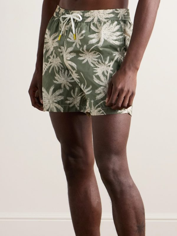 Straight-Leg Mid-Length Printed Recycled Swim Shorts - OU Straight-Leg Mid-Length Printed Recycled Swim Shorts - OU