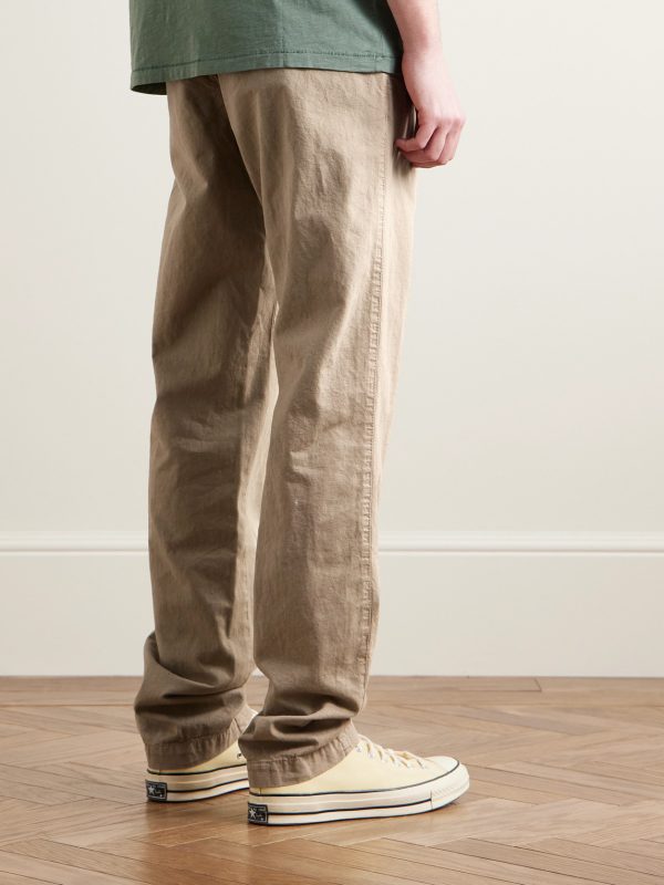 Tyron Slim-Fit Straight-Leg Cotton and Linen-Blend Trousers - BK Tyron Slim-Fit Straight-Leg Cotton and Linen-Blend Trousers - BK