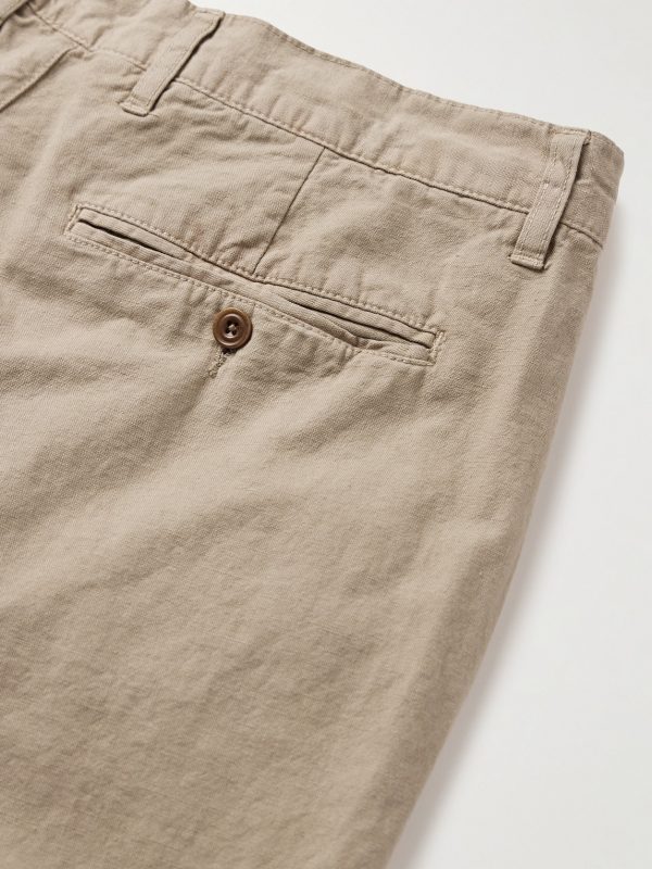 Tyron Slim-Fit Straight-Leg Cotton and Linen-Blend Trousers - CU Tyron Slim-Fit Straight-Leg Cotton and Linen-Blend Trousers - CU