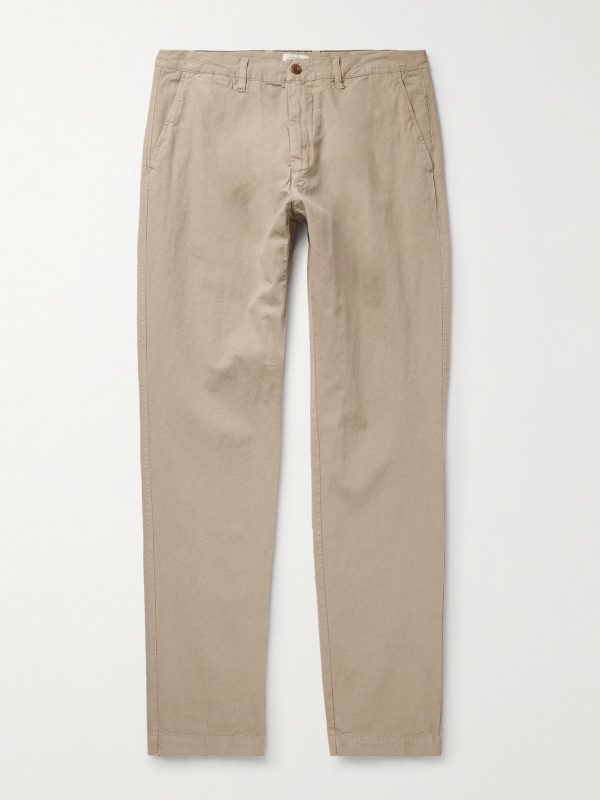 Tyron Slim-Fit Straight-Leg Cotton and Linen-Blend Trousers Tyron Slim-Fit Straight-Leg Cotton and Linen-Blend Trousers