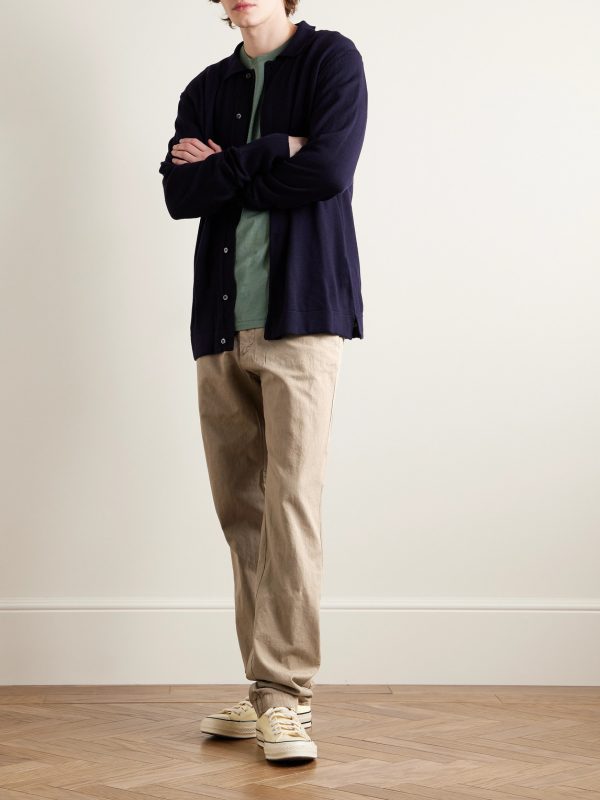 Tyron Slim-Fit Straight-Leg Cotton and Linen-Blend Trousers - OU Tyron Slim-Fit Straight-Leg Cotton and Linen-Blend Trousers - OU