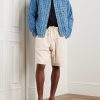 Straight-Leg Pleated Cotton Shorts - OU Straight-Leg Pleated Cotton Shorts - OU