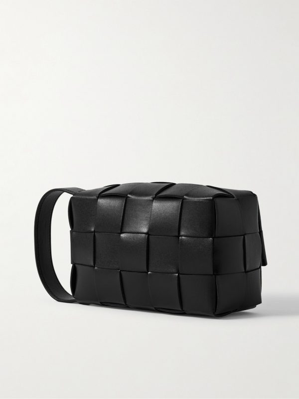 Intrecciato Leather Wash Bag - BK