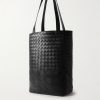 Small N/S Intrecciato Leather Tote - BK Small N/S Intrecciato Leather Tote - BK