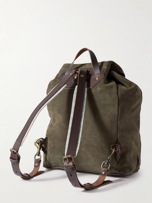 Camp Leather-Trimmed Suede Backpack - BK Camp Leather-Trimmed Suede Backpack - BK