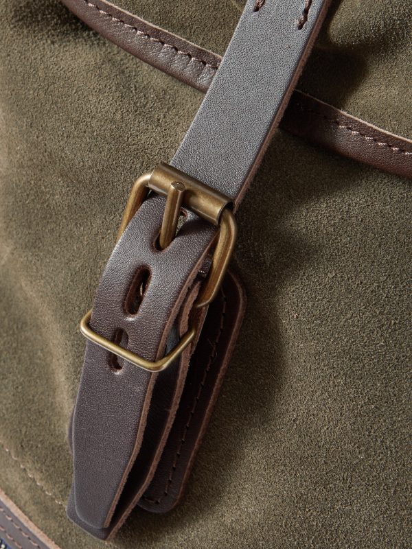 Camp Leather-Trimmed Suede Backpack - CU Camp Leather-Trimmed Suede Backpack - CU