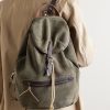 Camp Leather-Trimmed Suede Backpack - OU Camp Leather-Trimmed Suede Backpack - OU