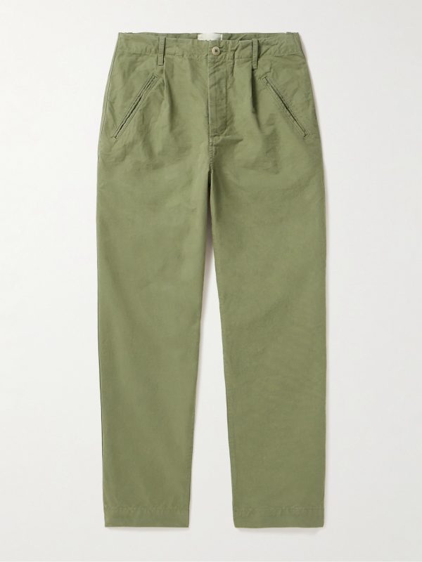 Assembly Straight-Leg Pleated Cotton-Twill Trousers Assembly Straight-Leg Pleated Cotton-Twill Trousers