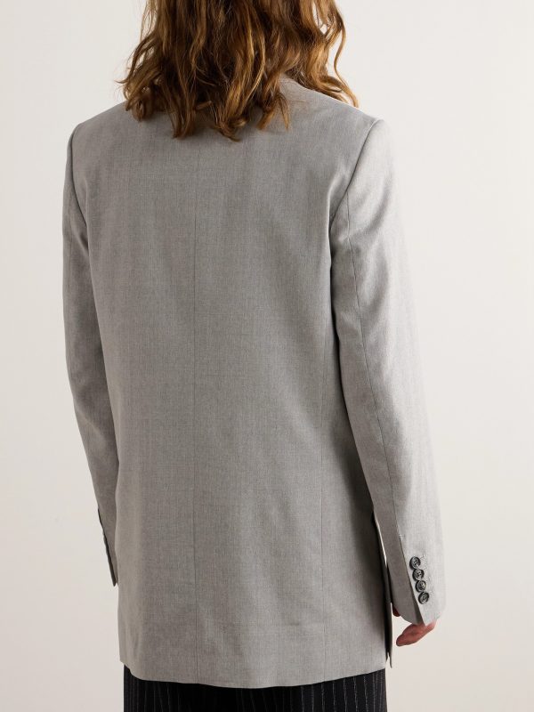 Oversized Double-Breasted Wool Blazer - BK