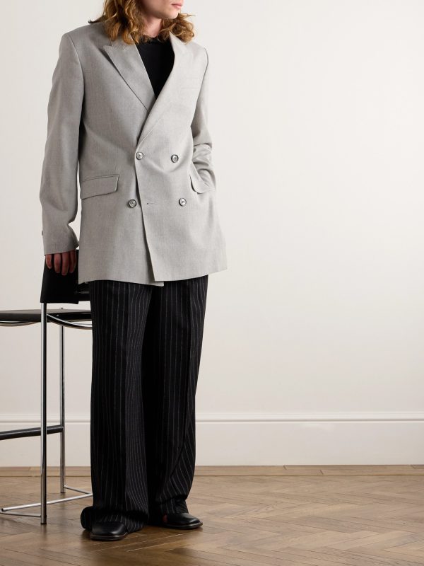 Oversized Double-Breasted Wool Blazer - OU