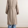 Belted Wool-Crepe Coat - BK Belted Wool-Crepe Coat - BK