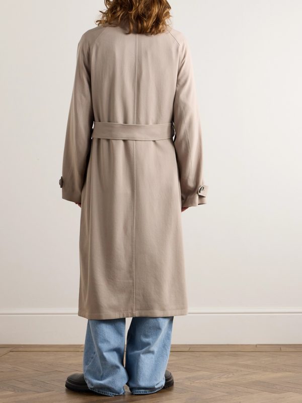 Belted Wool-Crepe Coat - BK Belted Wool-Crepe Coat - BK