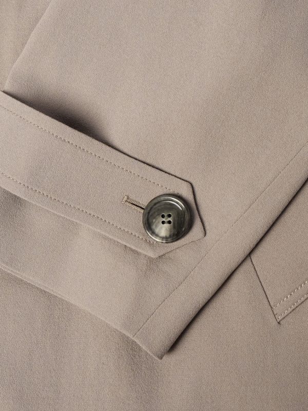 Belted Wool-Crepe Coat - E1 Belted Wool-Crepe Coat - E1
