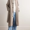 Belted Wool-Crepe Coat - OU Belted Wool-Crepe Coat - OU