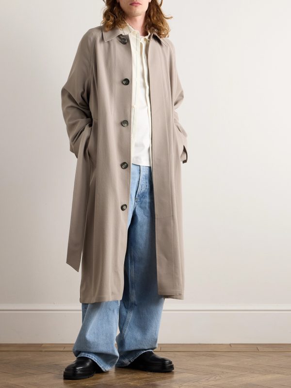 Belted Wool-Crepe Coat - OU Belted Wool-Crepe Coat - OU