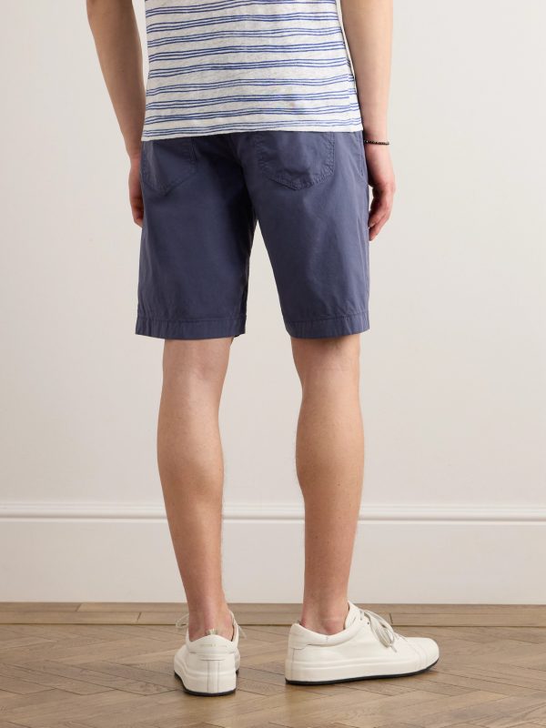 Straight-Leg Stretch-Cotton Bermuda Shorts - BK Straight-Leg Stretch-Cotton Bermuda Shorts - BK