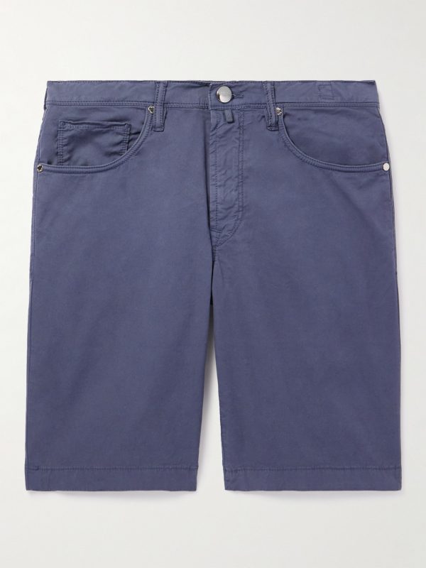 Straight-Leg Stretch-Cotton Bermuda Shorts Straight-Leg Stretch-Cotton Bermuda Shorts