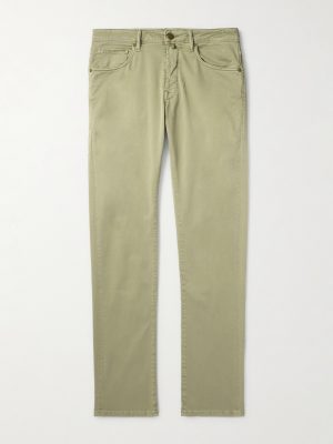 Slim-Fit Cotton-Blend Trousers