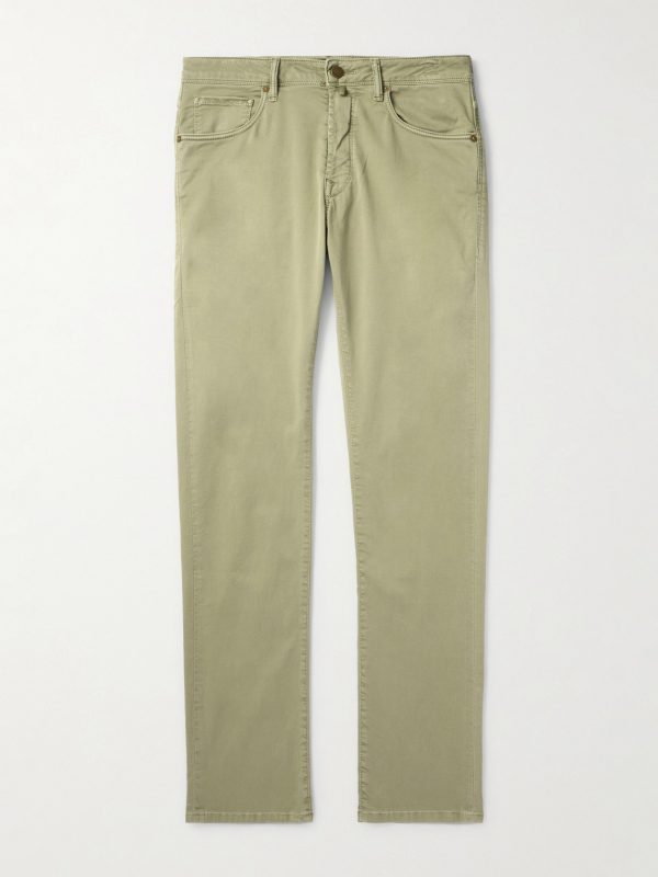 Slim-Fit Cotton-Blend Trousers Slim-Fit Cotton-Blend Trousers