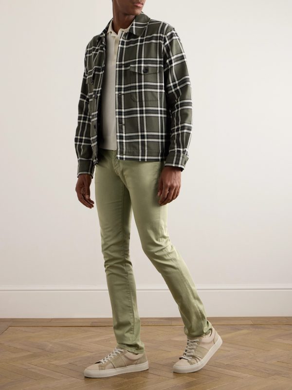 Slim-Fit Cotton-Blend Trousers - OU Slim-Fit Cotton-Blend Trousers - OU