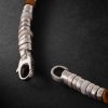 Sterling Silver, Tiger's Eye, Howlite Enamel Beaded Bracelet - BK Sterling Silver, Tiger's Eye, Howlite Enamel Beaded Bracelet - BK