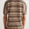 Striped Textured-Cotton T-Shirt - BK Striped Textured-Cotton T-Shirt - BK